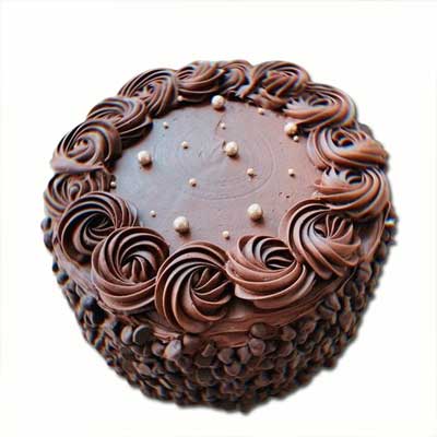 "Designer Round shape Chocolate cake with Granules - 1kg (Code NC12) - Click here to View more details about this Product
